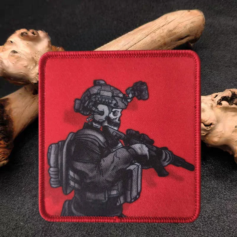 Parche con estampado de calavera y soldado, chaleco táctico, parches de gancho y bucle para ropa, brazalete, sombreros militares, insignia de moral, pegatinas para mochila - imagen 4