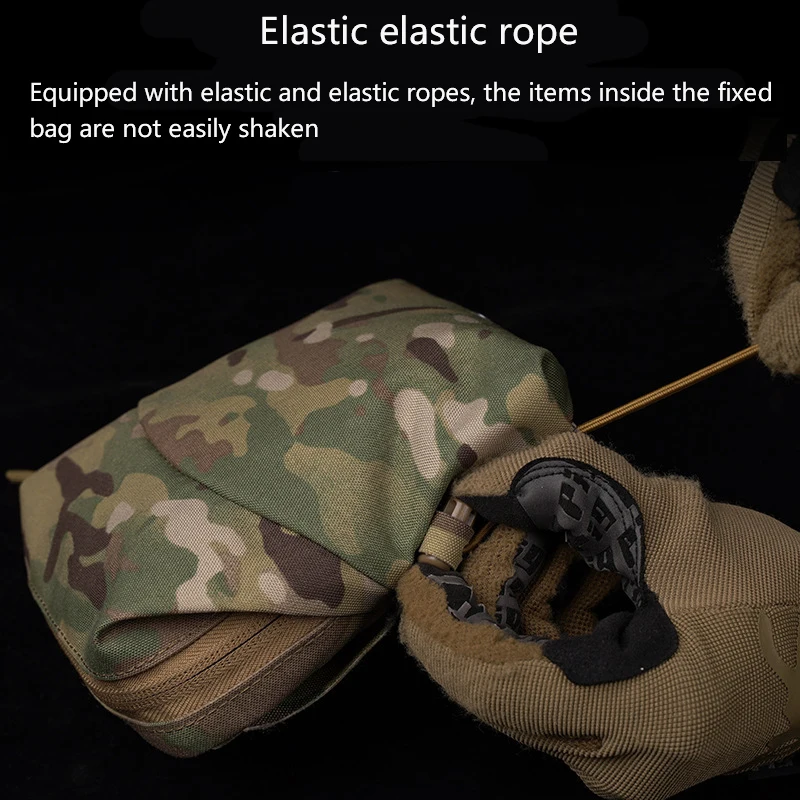 Bolsa táctica Universal multifuncional (6x5 pulgadas), ampliamente aplicable, montaje MOLLE, diseño de capa interior con bucle de correas - imagen 5