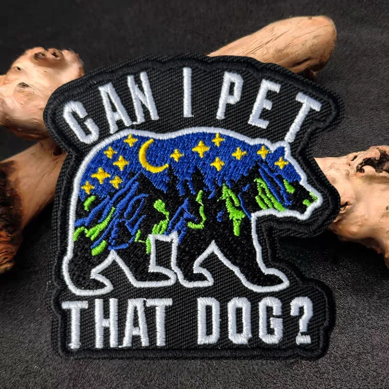 Parche bordado de oso Polar para paseo, insignia de moral con gancho y bucle táctico, pegatinas decorativas para mochila, parches para brazalete para ropa