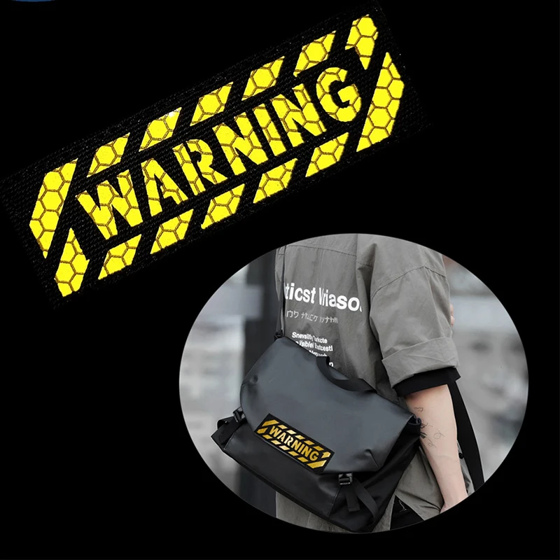 Advertencia de peligro ganando correr de noche correas reflectantes parche gancho bucle Material reflectante luminoso parche táctico pegatina - imagen 5