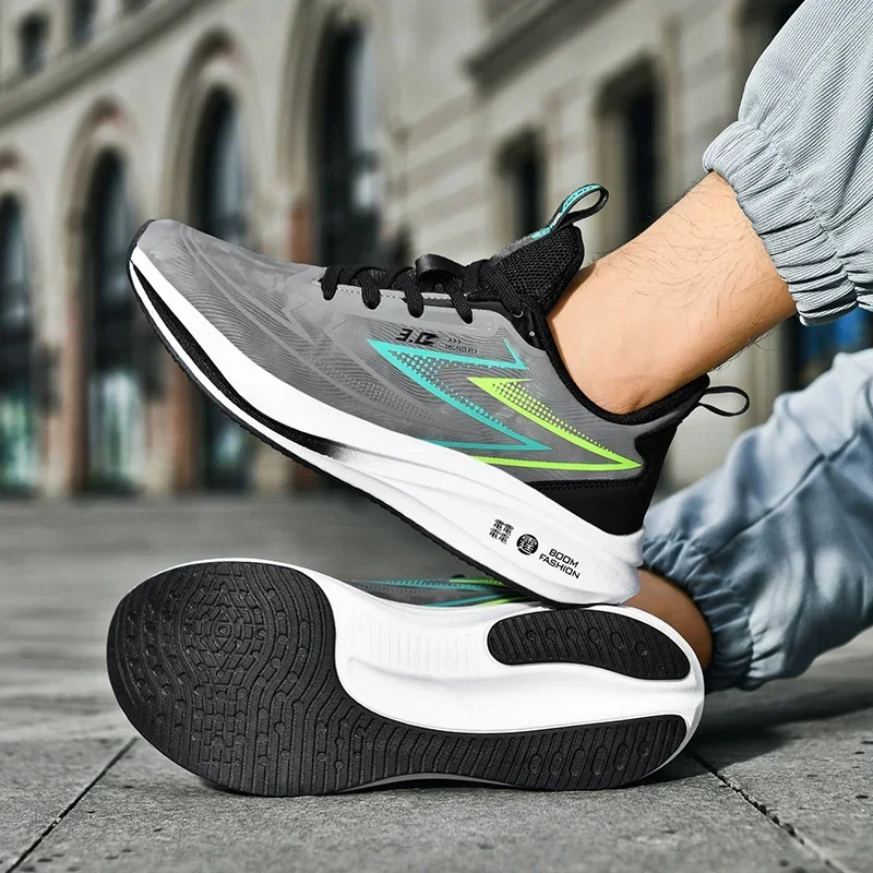 Zapatillas de correr de cuero para hombre, zapatos deportivos impermeables, antideslizantes para correr, caminar al aire libre, calzado masculino, otoño - imagen 5