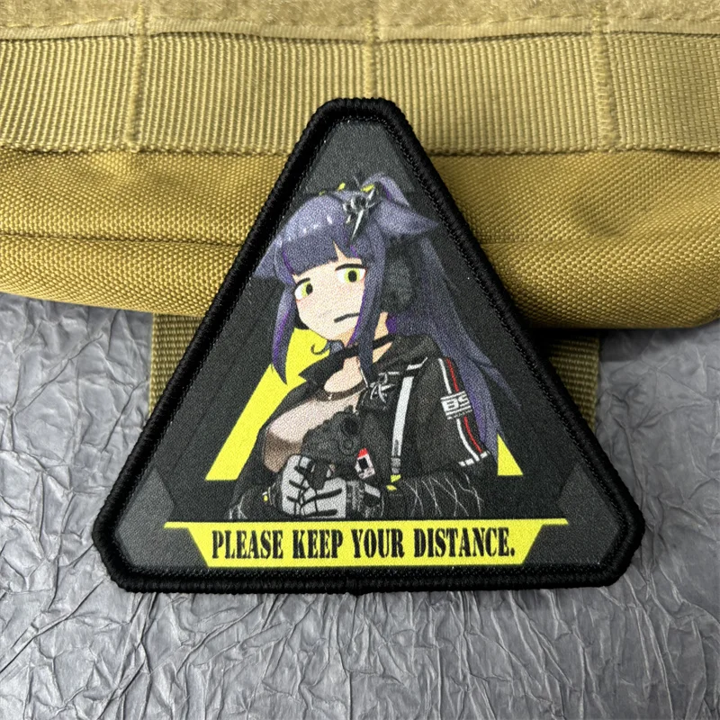 Parche estampado de Chica de Anime para ropa, insignia de moral táctica, parches militares con gancho y bucle, pegatina para mochila, brazalete - imagen 3