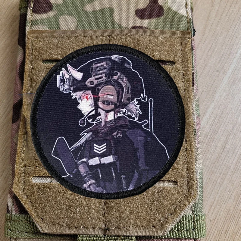Parche táctico de Anime para chica, insignia de moral militar con estampado de gancho y bucle, mochila, ropa, accesorios decorativos, pegatina, brazalete - imagen 5