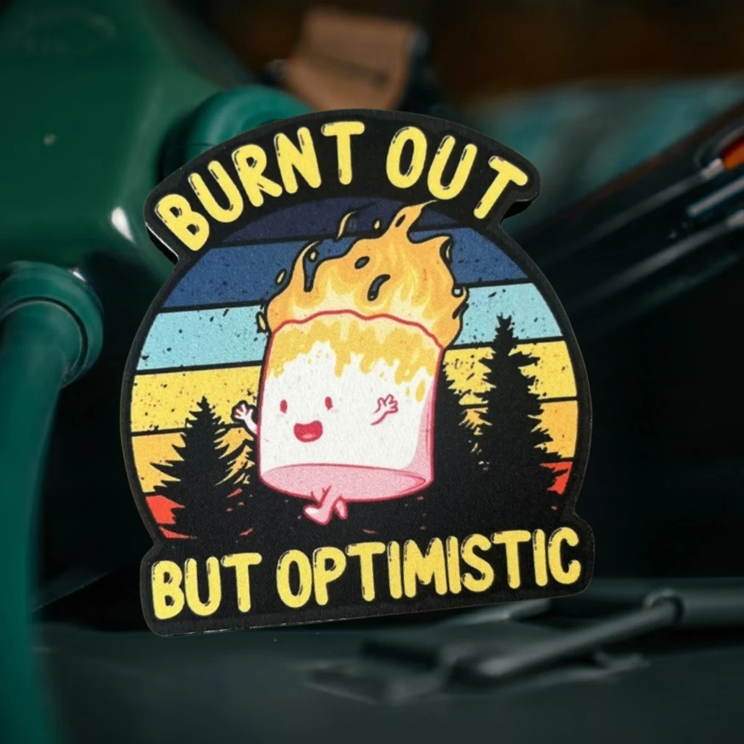 Insignia de moral quemada pero optimista, parches impresos para tanque de combustible para ropa, pegatinas tácticas militares con gancho y bucle para mochila - imagen 5