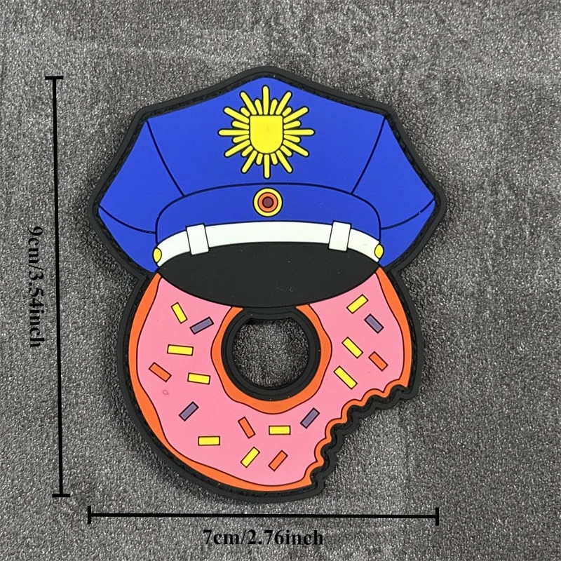 Parche de PVC 3D "Donut" para ropa, insignia de moral táctica, parche militar con gancho, pegatinas para mochila - imagen 5