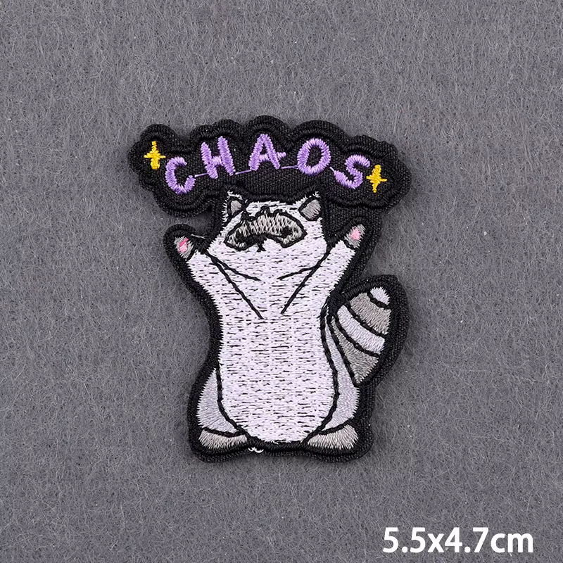 Parche bordado termoadhesivo gato caos – Peso libre y gym - imagen 4