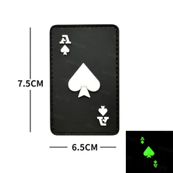 Parche táctico 3D As de Espadas Death Card - PVC con gancho resistente