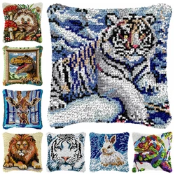 Kit alfombra latch hook animales – Bordado artesanal para cojín