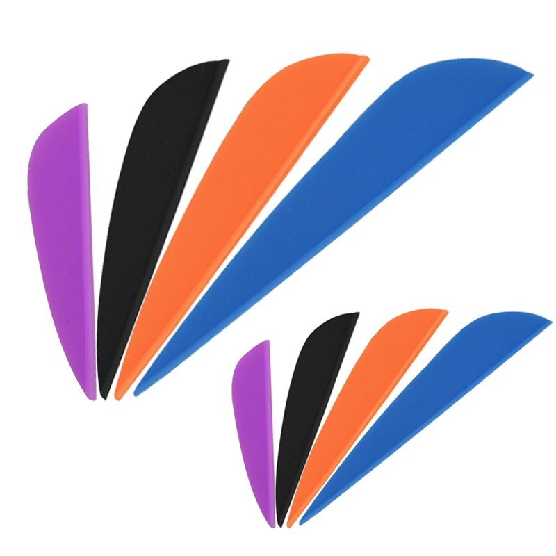 60 uds pluma de flecha de goma 1,75/2/2,5/3 pulgadas tiro con arco paletas de plástico Fletching para flecha accesorios de entrenamiento de caza DIY - imagen 2