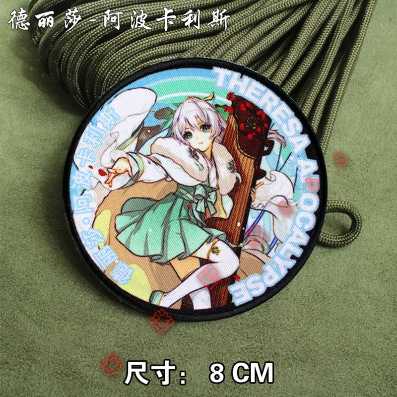 Juego personajes de Anime niñas parches estampados brazos bidimensionales tácticos Fu Hua SEELE VOLLEREI equipo redondo DIY insignias adhesivas - imagen 2