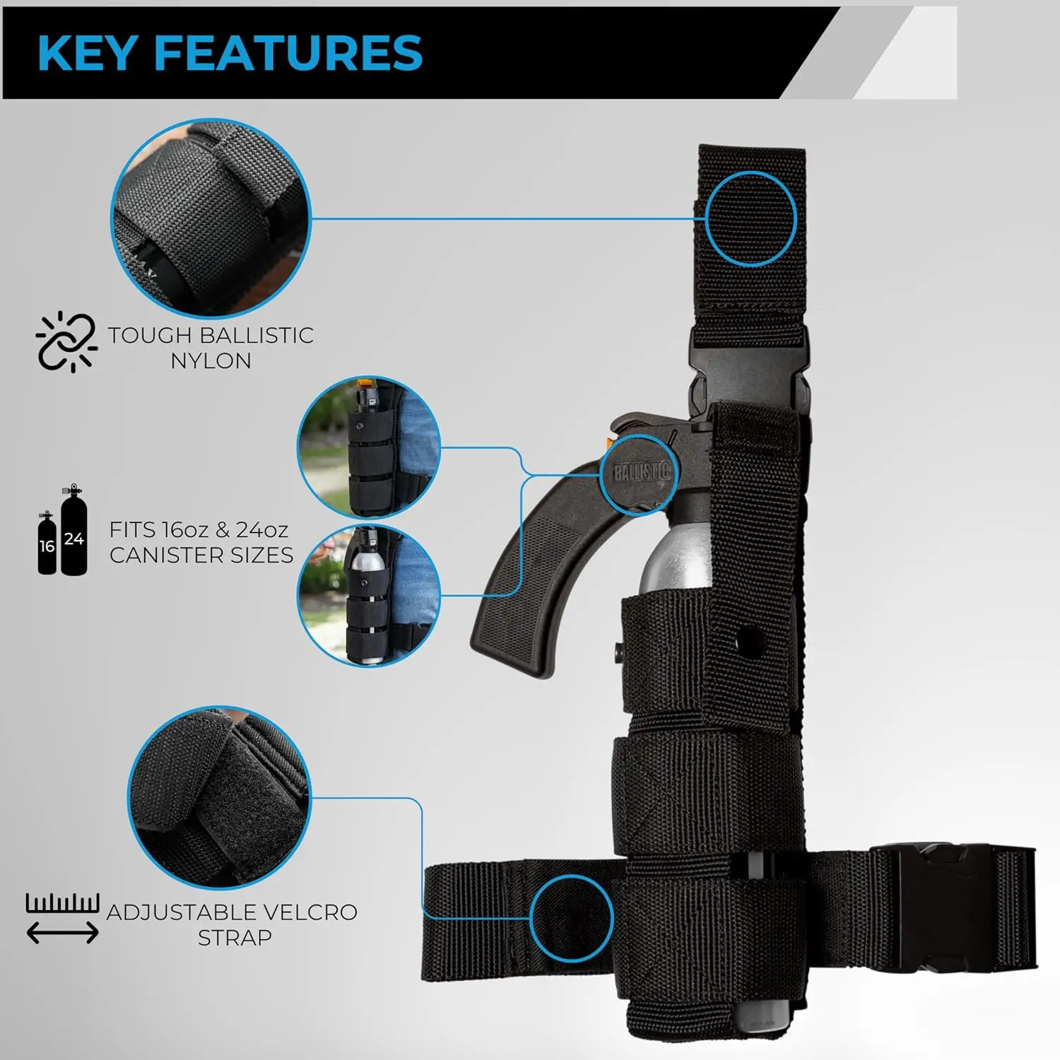Funda Universal para muslo con pulverizador MK9, mano derecha/izquierda, soporte para incendios de mano, funda para extintor - imagen 2