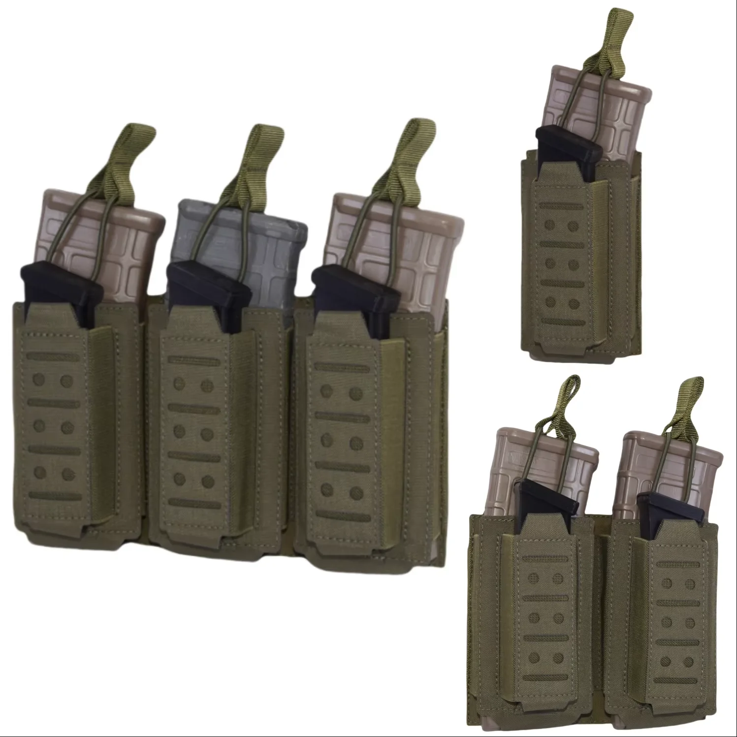 500D táctico LSR 9mm 556 Mag Molle Triple funda cartuchera abierta superior Triple Rifle pistola Mag portador riñonera funda - imagen 2