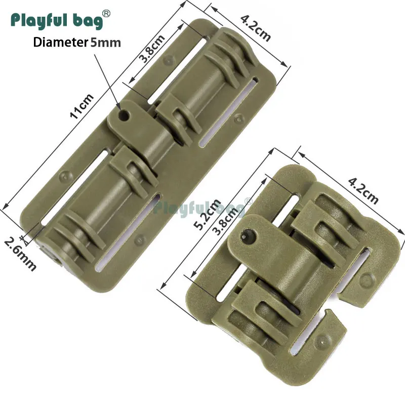 Tira de módulo MOLLE para chaleco táctico, hebilla de plástico, deslizador de liberación rápida, equipo deportivo de caza AQB125 - imagen 2