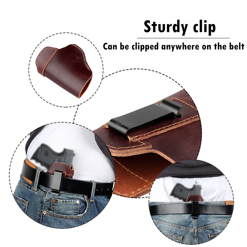 Funda de pistola de cuero para Glock 17 19 22 23 26 / Sig P226 P229 SP2022/XD XDS XDM/S & W M & P Shiedld 9MM, fundas de pistola - imagen 5