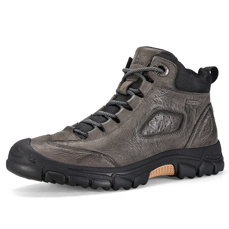 HUMTTO-zapatos de senderismo al aire libre para hombre, botas de invierno impermeables de cuero de vaca, botas tácticas de escalada, zapatillas de trekking de cuero para mujer - imagen 5