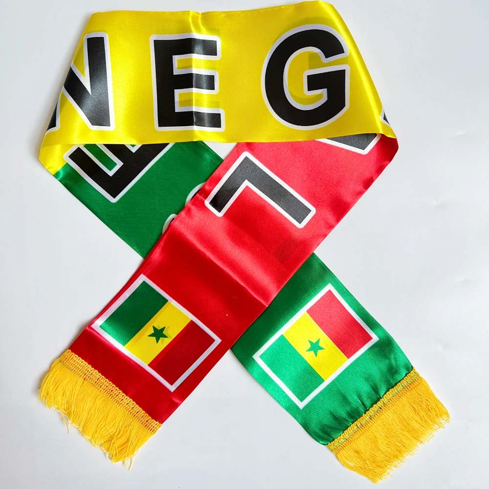 Bufanda estampada bandera senegalesa – Doble cara con borlas