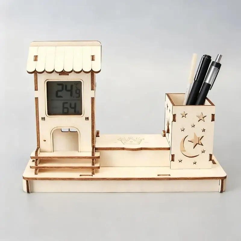 Sensor de temperatura y humedad educativo en sacapuntas de madera - imagen 5