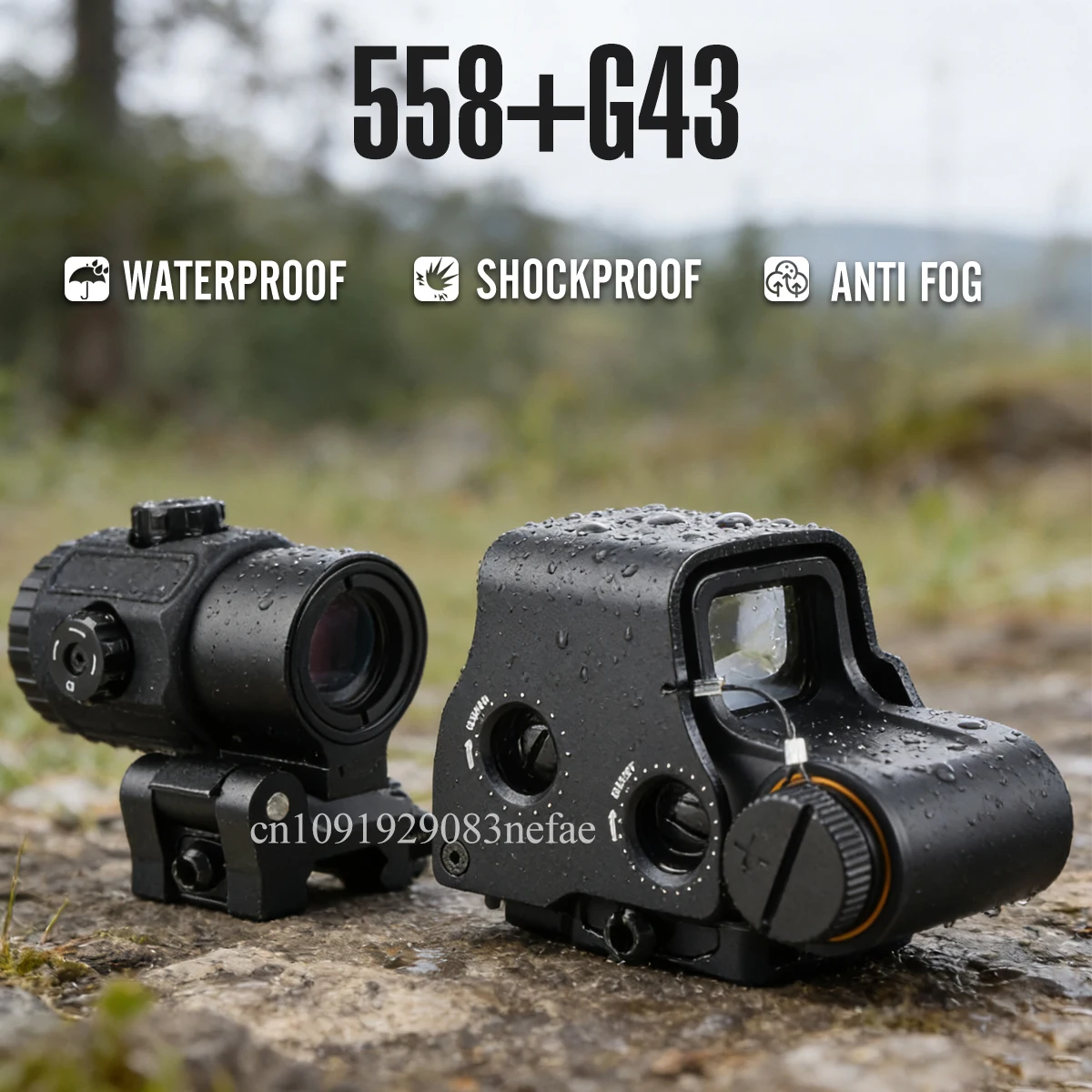 EOT ** h 558 G43/G45 lupa mira holográfica lupas 3X 5X para mira telescópica de Rifle reflejo táctico 558 con soportes de riel de 20mm - imagen 3