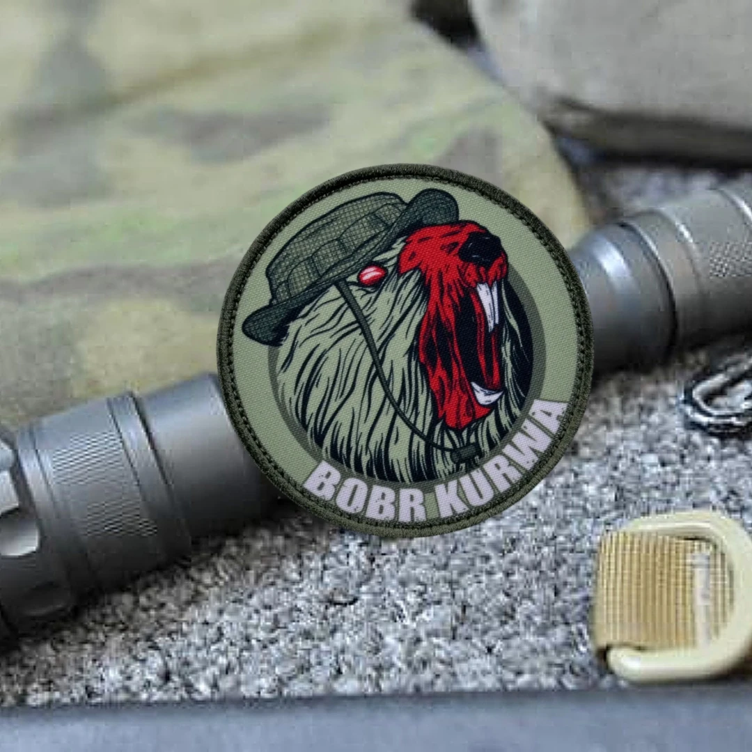 "BOBR KURWA", periféricos de juego, insignia de moral, emblema BOBR, parches tácticos de gancho y bucle, pegatina de impresión decorativa para mochila - imagen 4