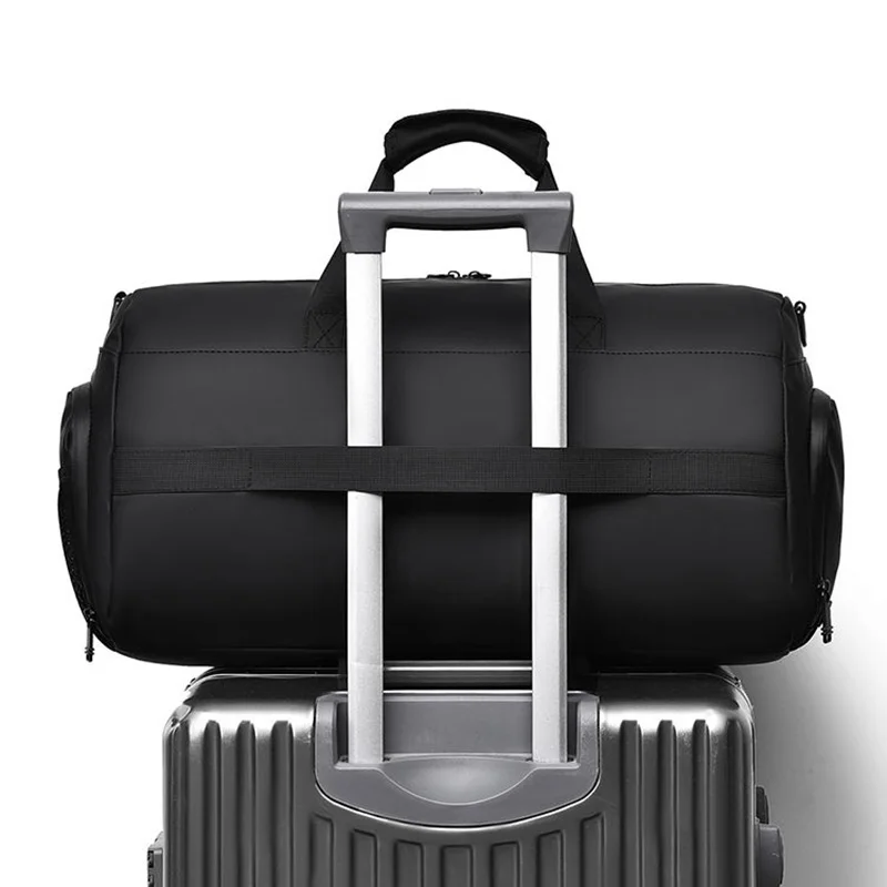 Bolsa de lona para gimnasio, Fitness, Yoga, viaje, bolso seco y húmedo, para acampar al aire libre, senderismo, natación, con paquete de zapatos, bolso de equipaje de fin de semana - imagen 4