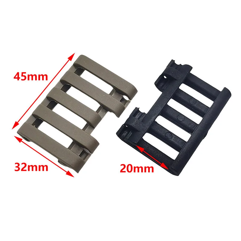 Tira de línea táctica Picatinny de 5 ranuras, cubierta de riel de 20mm PEQ 15 DBAL M300 M600, accesorios para rifle Airsoft, soporte para cables de interruptor - imagen 3