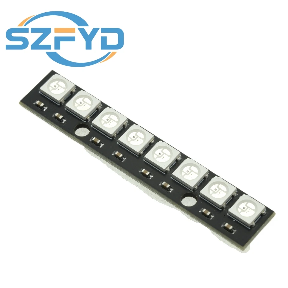 5/10/20/50/100 Uds 8*1Bit 8 Bits WS2812 5050 RGB módulo de Panel de lámpara LED completo 5V WS2812B LED de arco iris preciso para Arduino - imagen 4