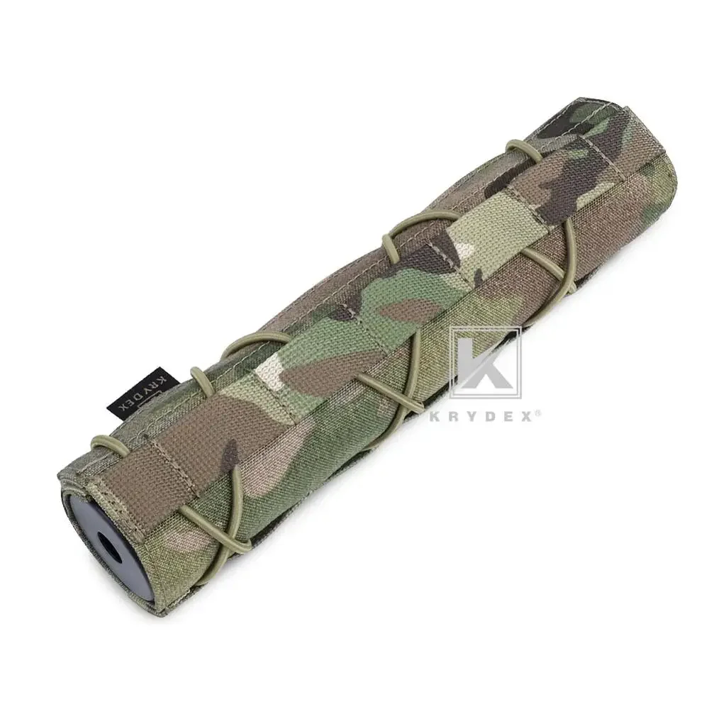KRYDEX 22CM supresor táctico silenciador funda protectora tiro Nylon Airsoft Protector cubierta para Surefire FA762K Accesorios