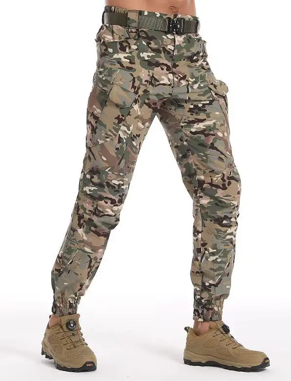 Primavera Verano fino IX7 tela a cuadros de secado rápido escalada deportes pantalones completos pantalones casuales de camuflaje pantalones largos con puños para hombres - imagen 5