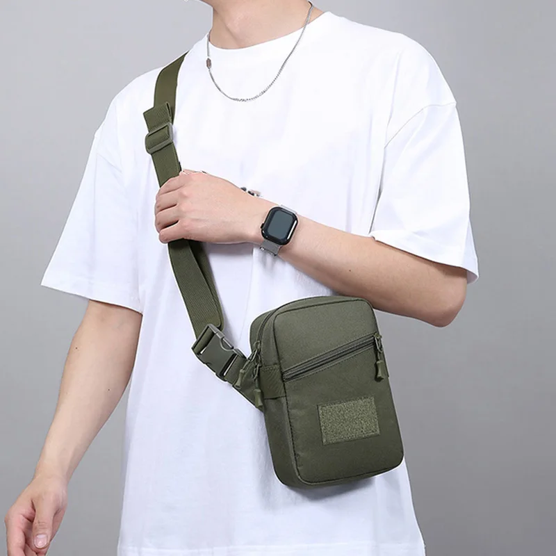 Bolsa táctica de pecho para escalada, almacenamiento grande, Mini teléfono móvil, pesca al aire libre, paquete de ciclismo, bolsos de hombro tipo bandolera ligeros para hombre - imagen 5