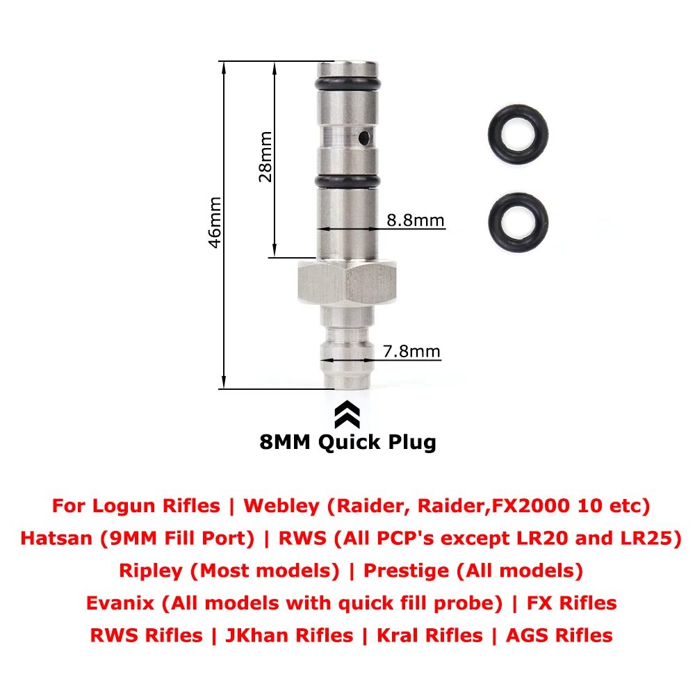Sonda de llenado de aire para FX Hatsan,BSA,Webley,SMK Artemis,Craft,WEIHRAUCH,Walther Rotex R8 y RM8,Brocock, PR900 - imagen 2