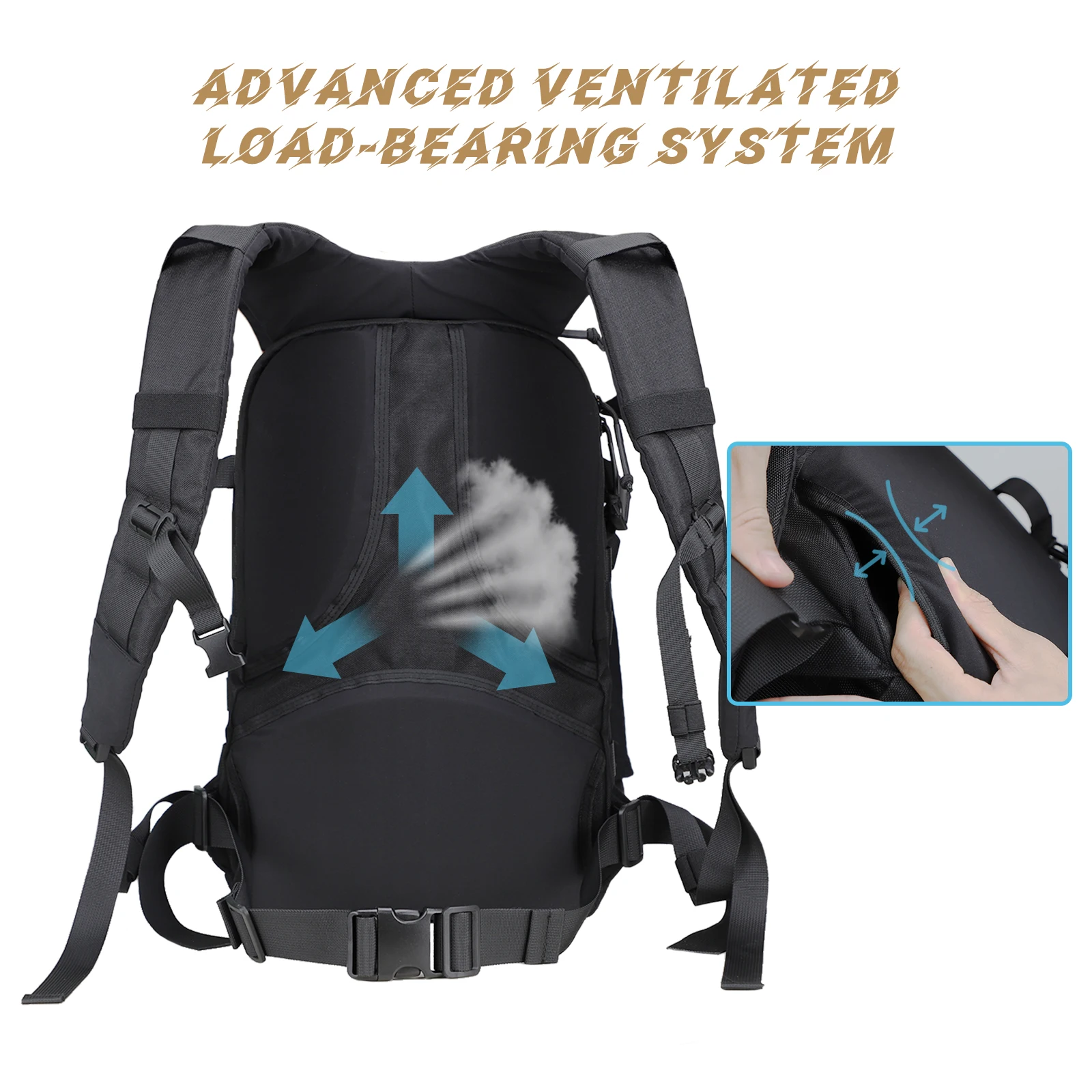 MGFLASHFORCE Mochila Táctica Militar Molle para Hombres, Mochila Militar de 30 L, Bolsa Bug Out, Compartimento para computadora portátil de 15,6" - imagen 3