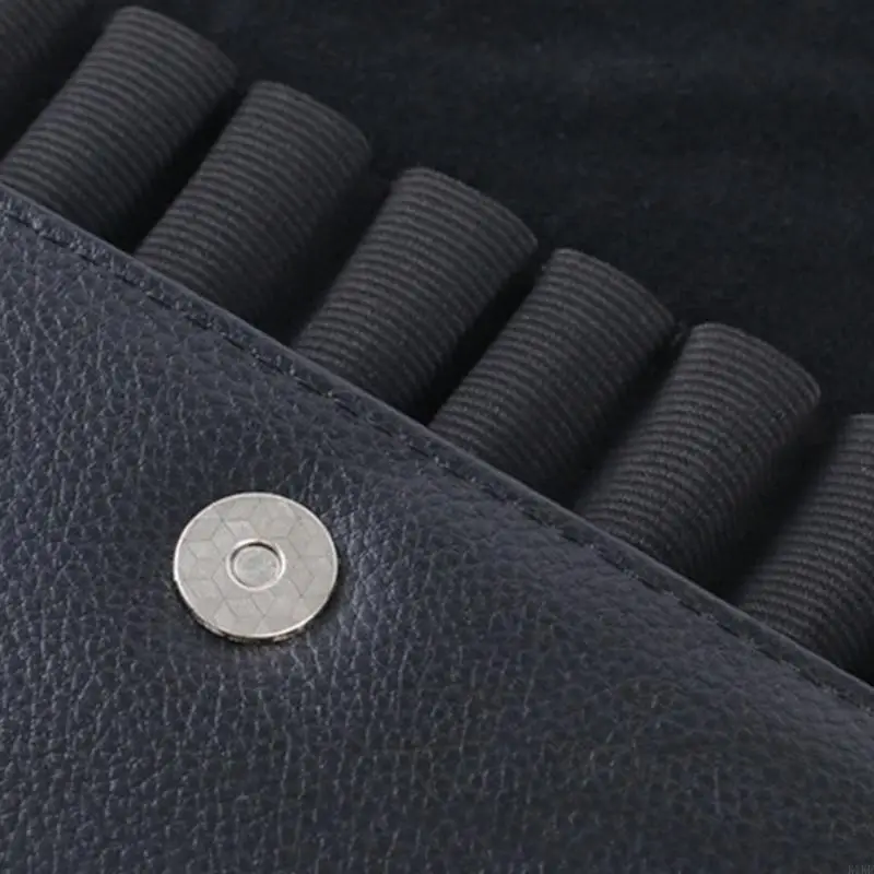 Bolsa almacenamiento para bolígrafos cuero Premium, con 12 compartimentos, forro suave impermeable, diseño cierre para - imagen 5