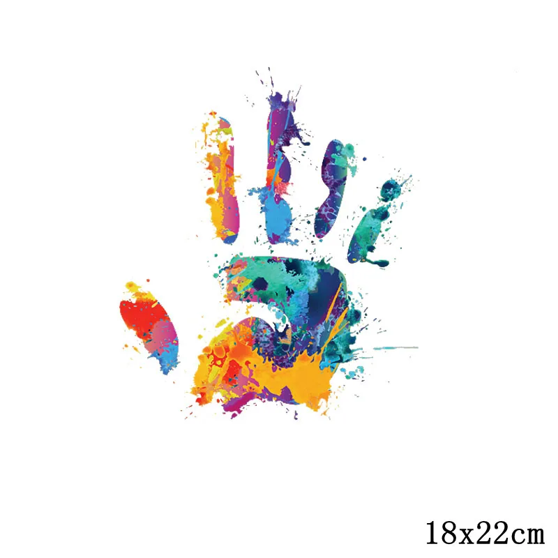 Transferencia de calor deportiva, transferencia de hierro colorida de arcoíris a mano para ropa, pegatina térmica de fútbol para ropa, parches para ropa - imagen 2