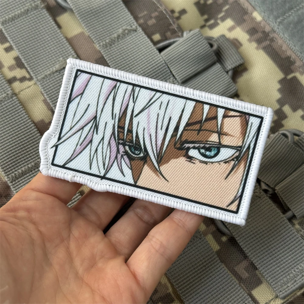 Parche de ojos de Anime Satoru Gojo, moral táctica, apliques personalizados, parches de gancho y bucle impresos para ropa, pegatina de equipo militar - imagen 4