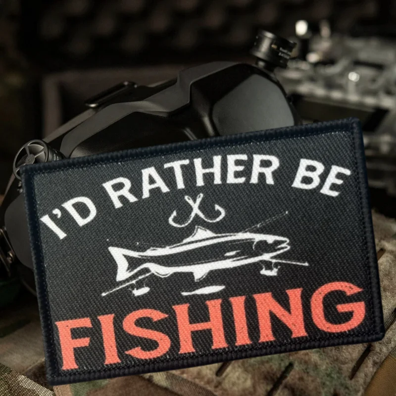Preferiría estar pesca parche estampado chaleco táctico gancho y bucle insignia de moral mochila pegatinas decorativas brazalete parches para ropa - imagen 2