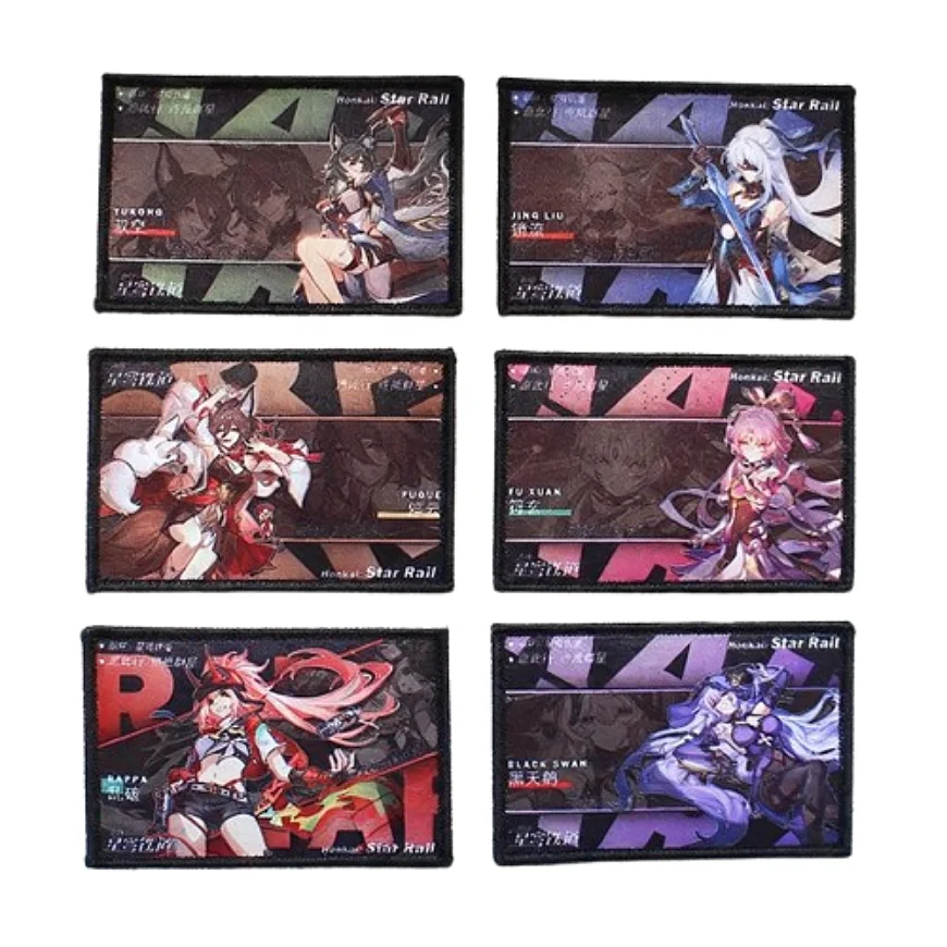 Parche Star Rail personajes del juego impresos Robin Yunli Yukong lobo plateado Kafka Jingliu Sparkle Black Swan Herta brazaletes tácticos