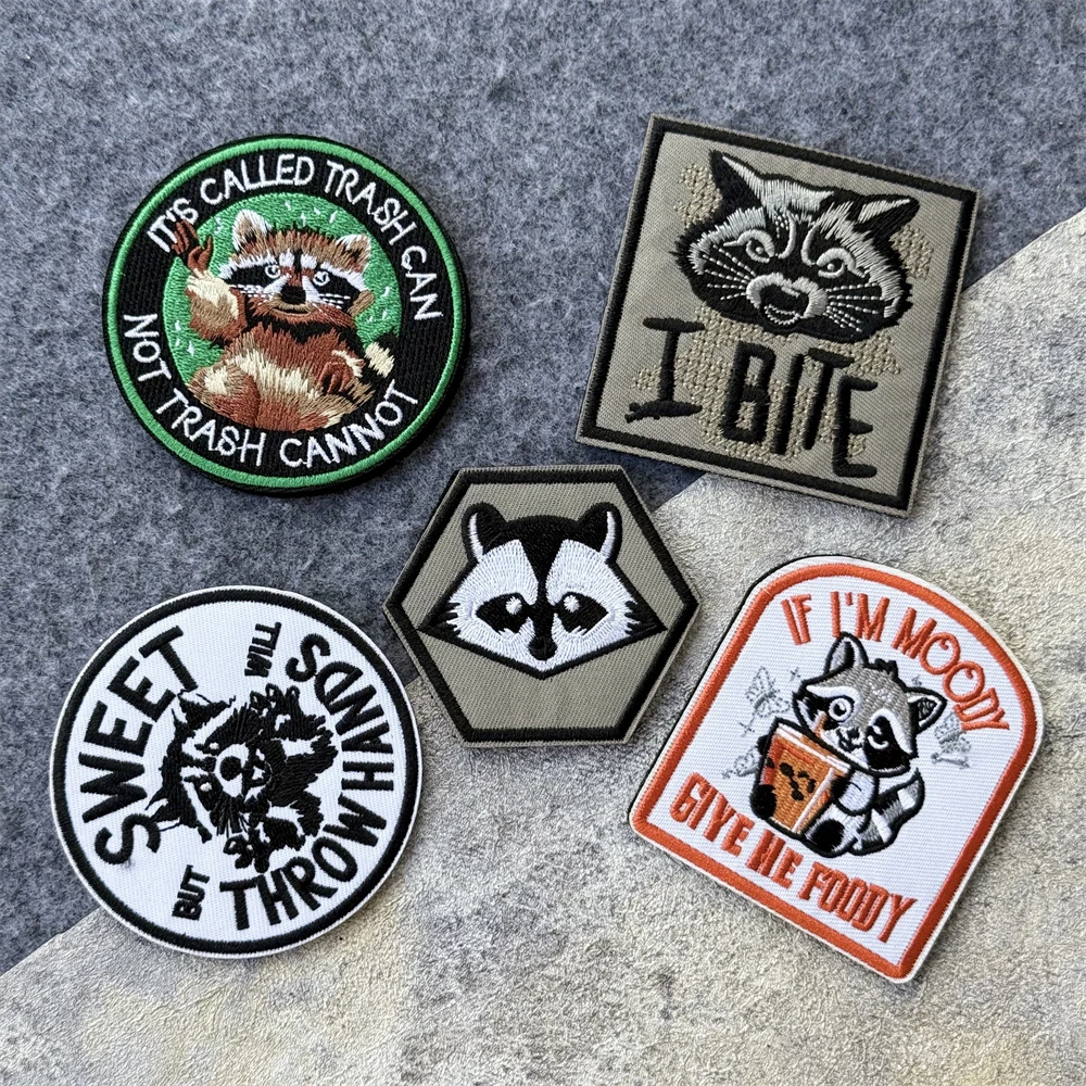 Parche para brazalete militar de Opossum y mapache, insignia de moral táctica, parches bordados con gancho para ropa, pegatina para mochila - imagen 2