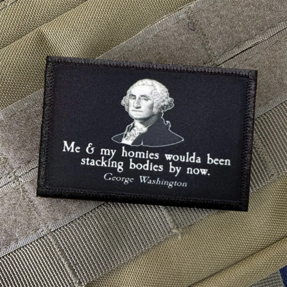 Parche con emblema de moral de cita de George Washington, insignia militar con gancho y bucle, pegatina para mochila del ejército de moralidad táctica - imagen 3