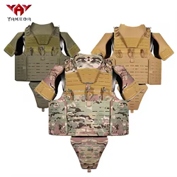 Chaleco táctico MOLLE triple bolsa – Corte láser oculto y ajustable