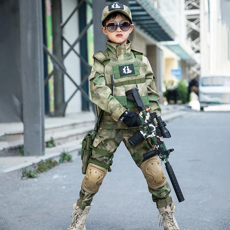 Traje de soldado para niños, traje militar, talla para niños de 11 años, disfraz de fuerzas especiales para niños, camuflaje, tipo Leger, combate al aire libre - imagen 3
