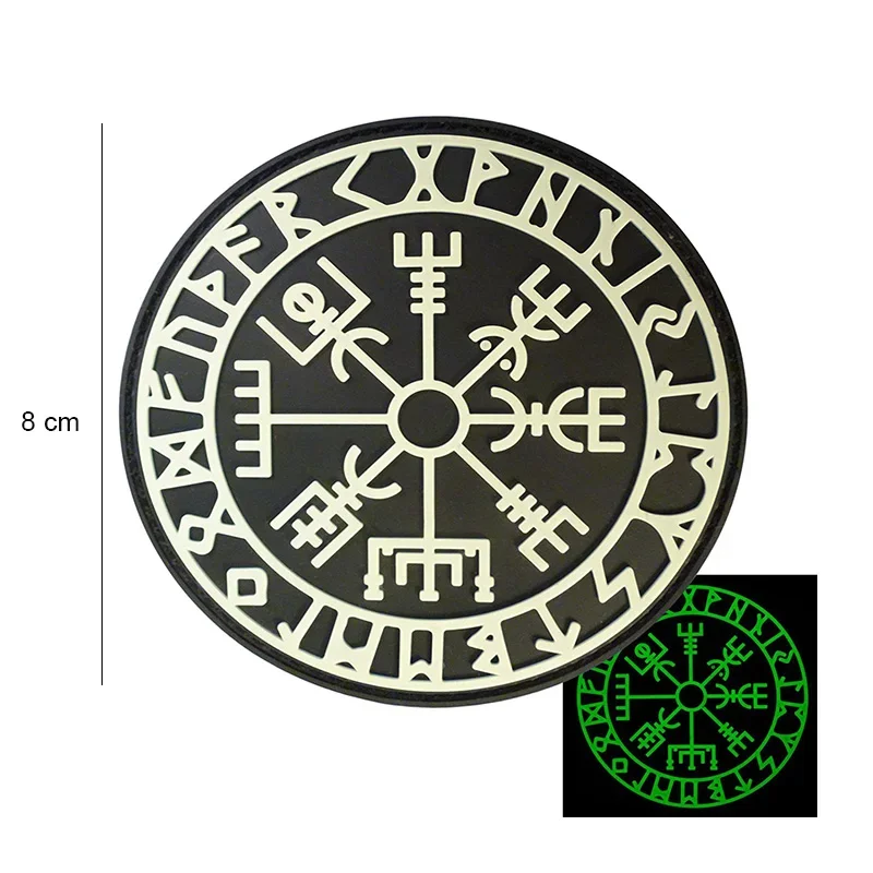 Parche de PVC 3D de lobo reflectante infrarrojo IR, parches bordados militares tácticos vikingos, apliques de emblema, brújula, bordado de goma - imagen 3