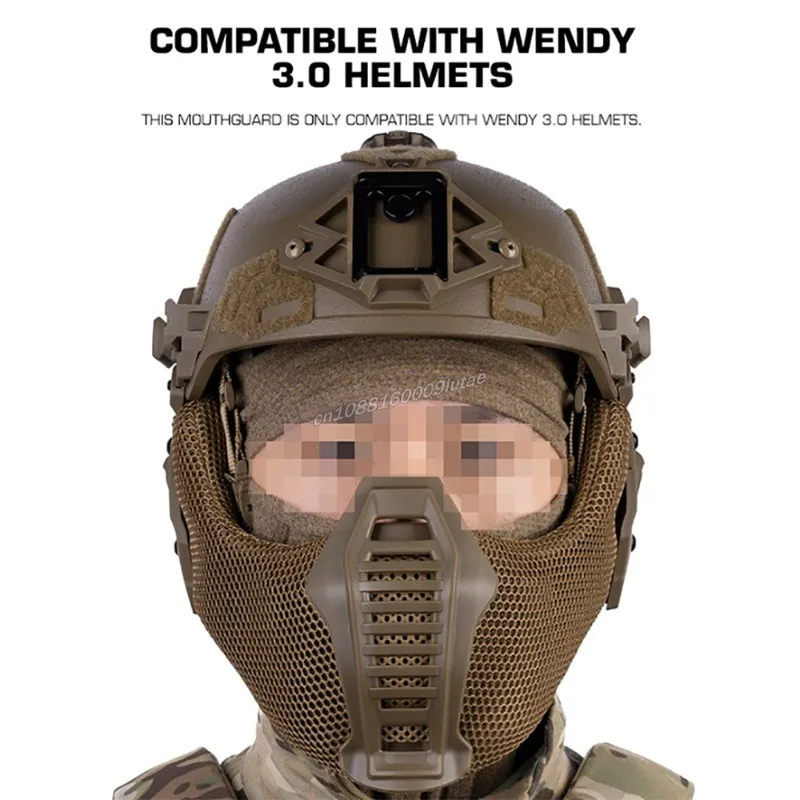Protector bucal para casco Wendy 3,0, cascos de caza, equipo Airsoft, máscara de malla mandíbula, protección de media cara, accesorios tácticos para casco - imagen 5
