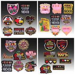 8 unids/set Países Bajos Oeteldonk carnaval parches para planchar para ropa emblema Oeteldonk parche bordado de rana insignias de Festival DIY