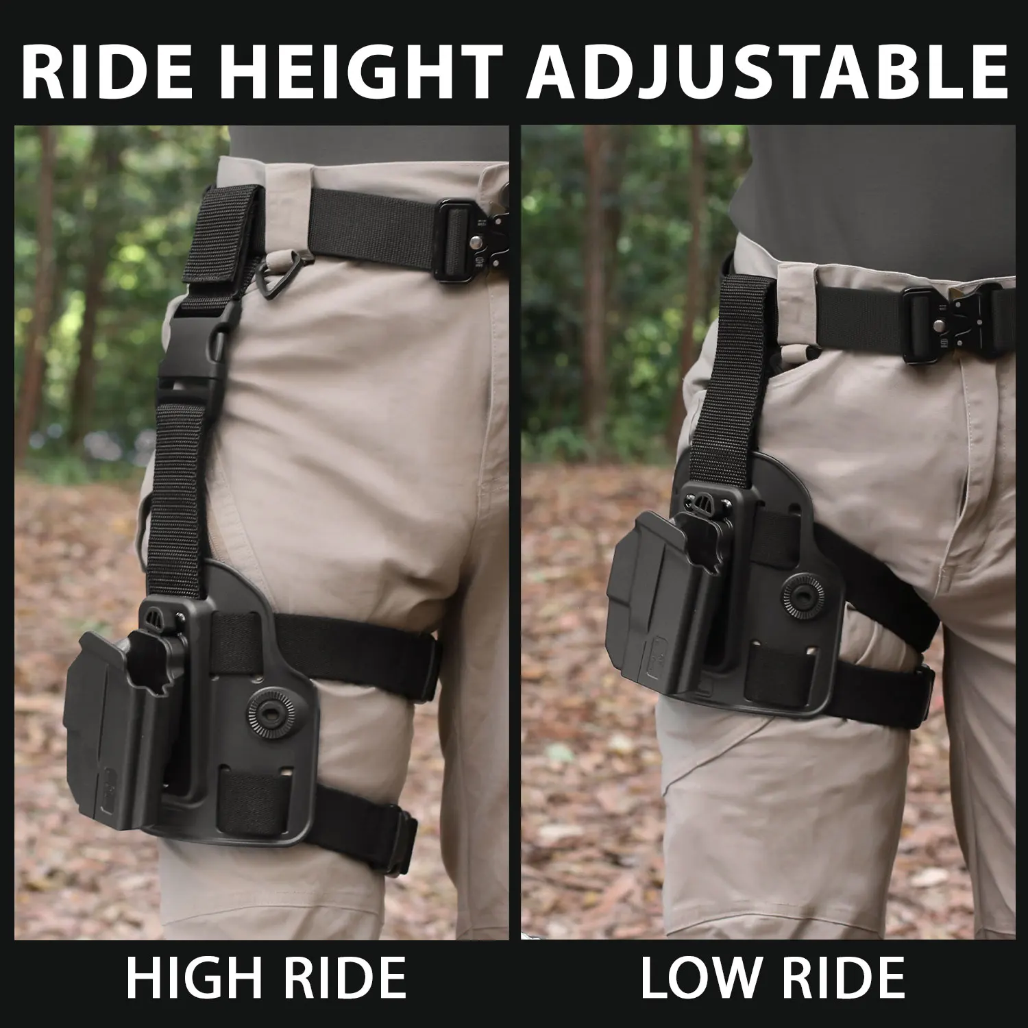 Retención de nivel II Taurus G2C,G3C,PT111,G2,PT140, funda DropLeg, Compatible con pierna caída de polímero, liberación del pulgar - imagen 5