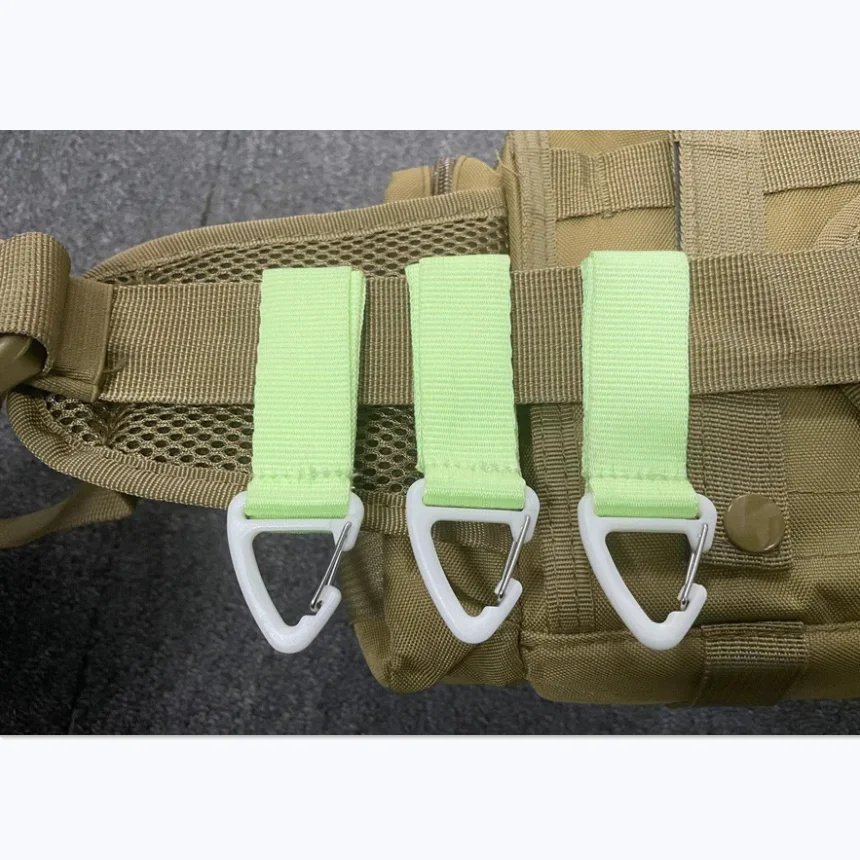 Correas luminosas para exteriores, hebilla Triangular, mochila táctica multifunción, llave portátil Molle, descarga rápida con gancho - imagen 5
