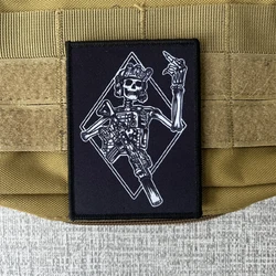 Parches de insignia de moral de calavera para hombre, pistola, niebla, mochila táctica, brazalete, pegatina impresa