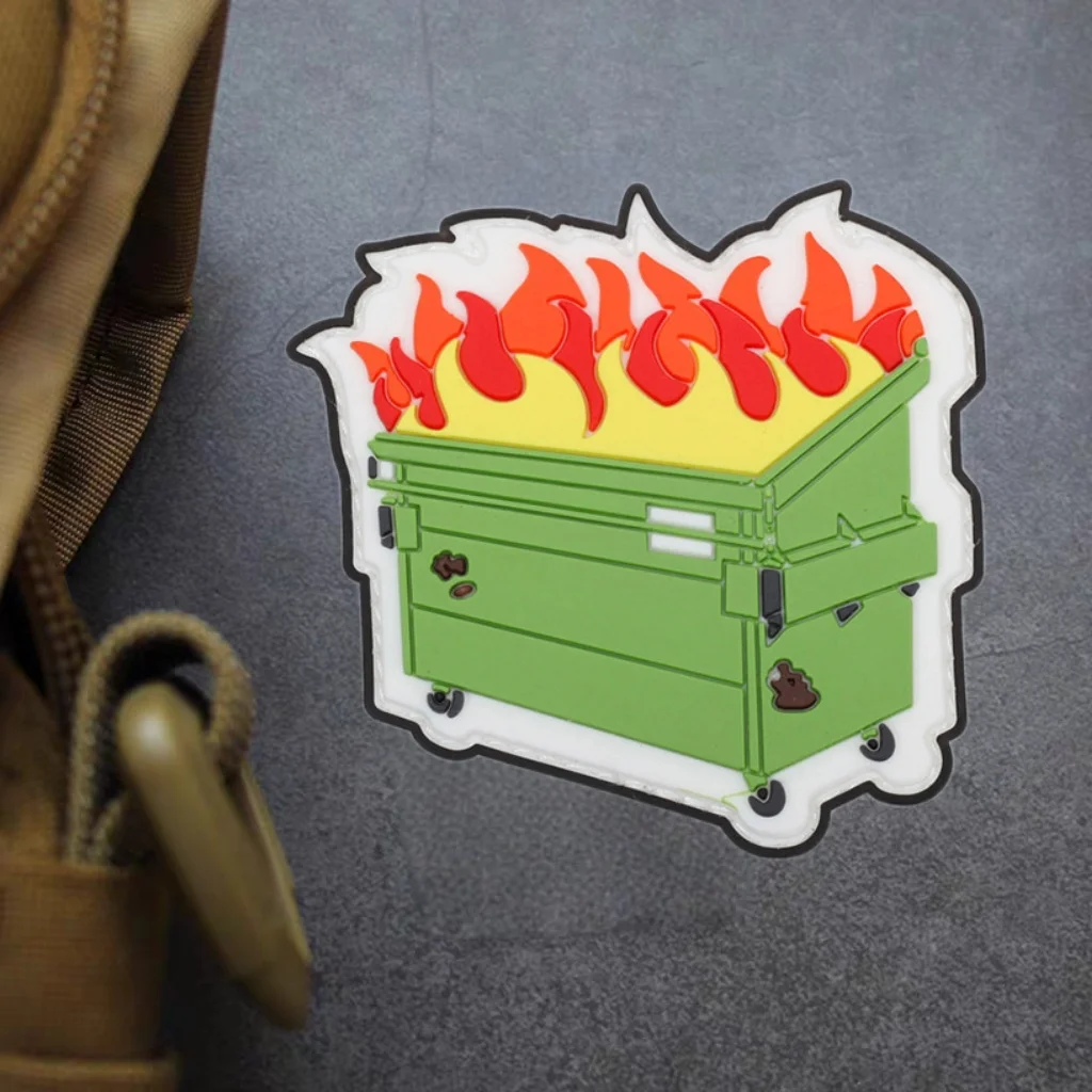 Parche de goma suave de PVC para cubo de basura, sombreros con gancho y bucle, sello moral, pegatina para mochila al aire libre, parches decorativos para ropa - imagen 5