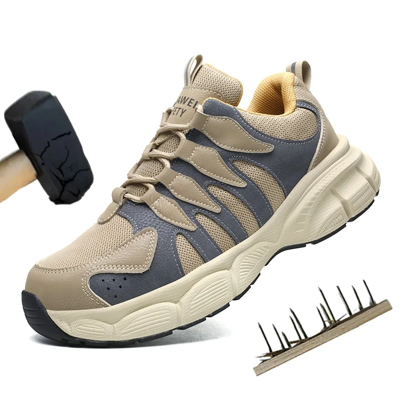 Zapatos de seguridad para el trabajo para hombre, zapatillas de trabajo antipinchazos, zapatos de trabajo indestructibles para hombre, botas de construcción, zapatos ligeros para hombre - imagen 2