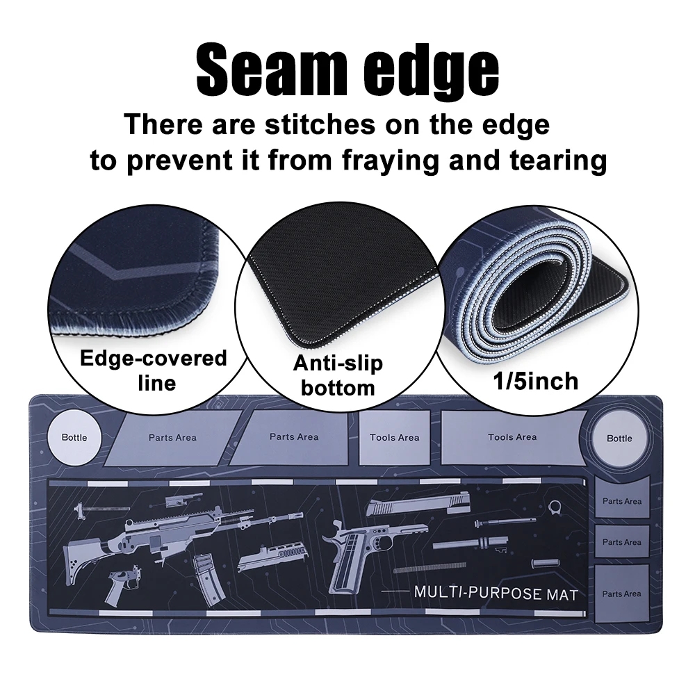 Estera de limpieza de pistola táctica, estera de reparación de limpieza de pistola de Rifle, banco de trabajo protector de arma, almohadilla antideslizante, estera de limpieza de escopeta de caza - imagen 3