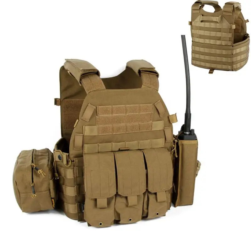 Chaleco táctico militar, armadura corporal, equipo de combate del ejército CS, portador de placa de caza, accesorios de Airsoft, bolsa de juego de guerra, Molle, 6094 - imagen 3